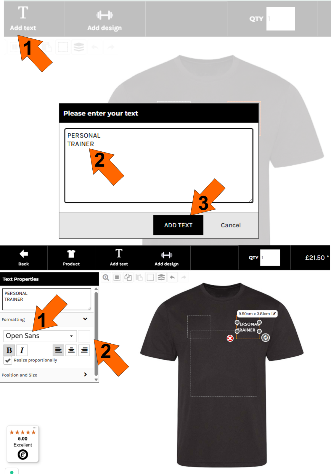 Personal Trainer Clothing Designer text