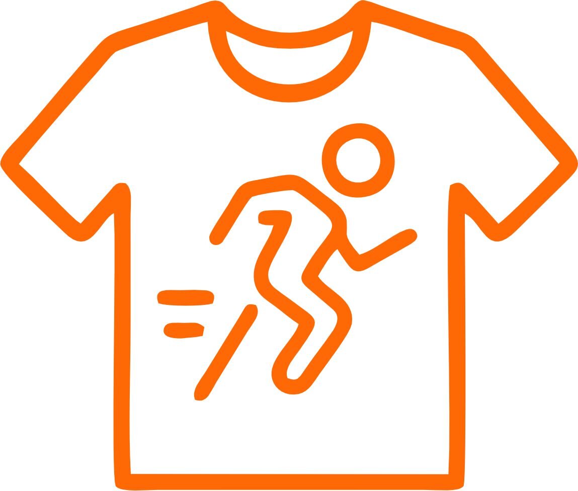 Performance fitness clothing icon