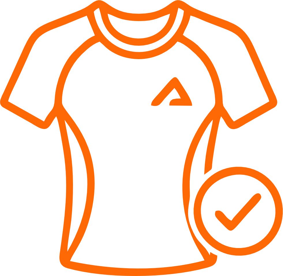 Smart performance fitness clothing icon