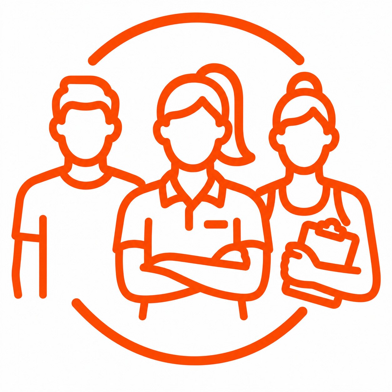 Different fitness staff roles icon