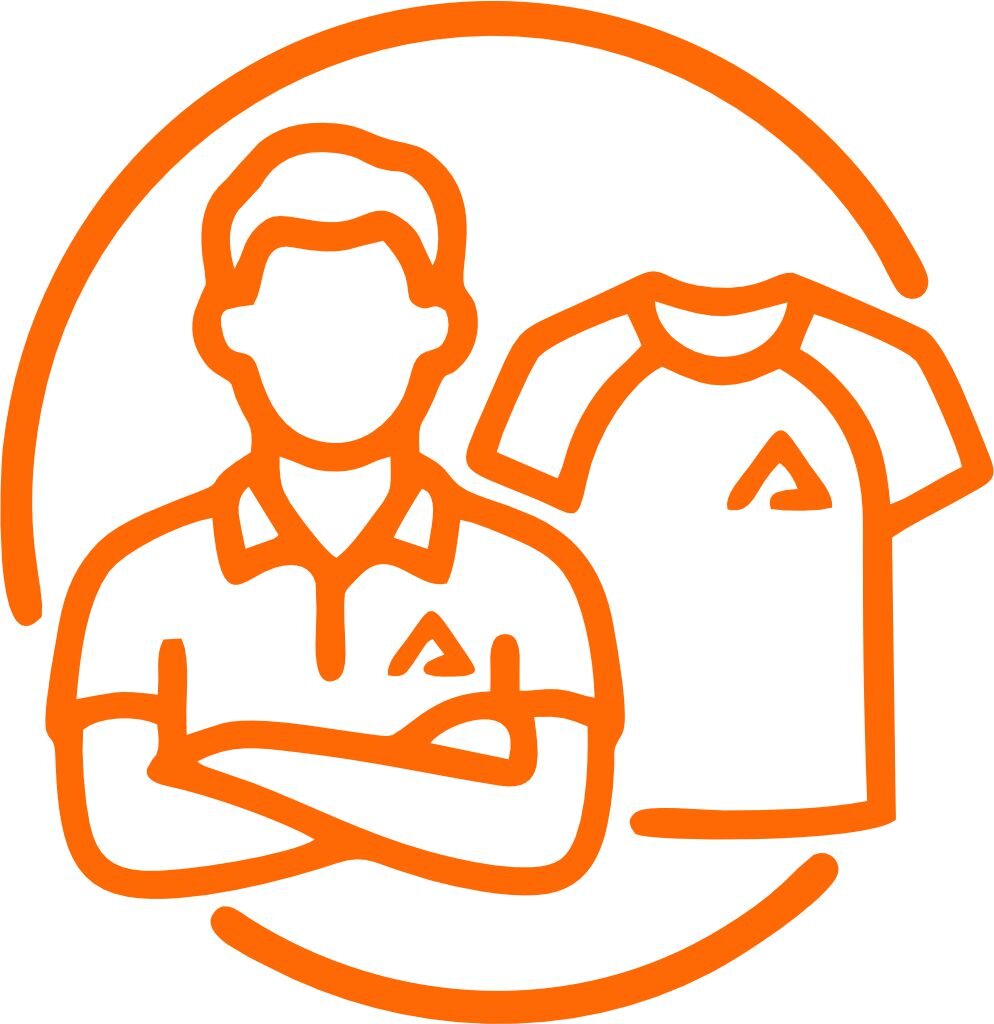 Professional fitness tutor uniforms icon