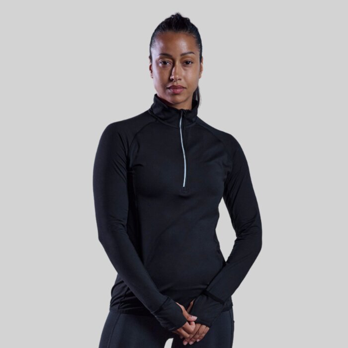 Ladies 1/4 Zip Neck Performance Mid Layer with Thumbholes Thumbnail