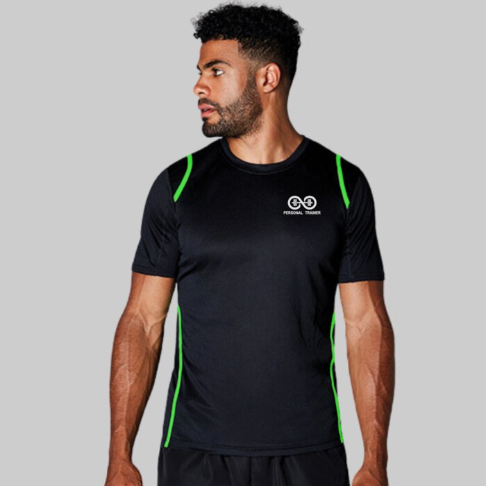 Performance Fitness T-Shirt - Contrast Stripe Design Thumbnail