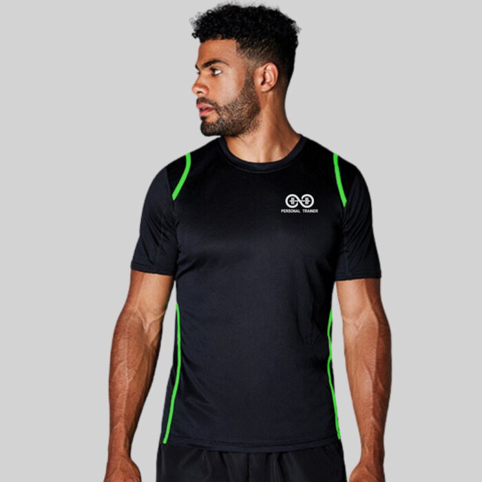 Performance Fitness T-Shirt - Contrast Stripe Design Thumbnail