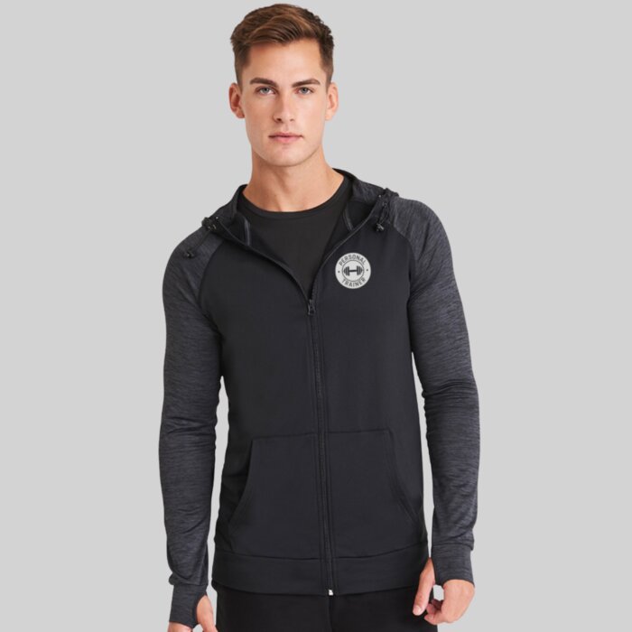 Slim Fit Technical Gym Hoodie – Zipped with Thumbholes Thumbnail