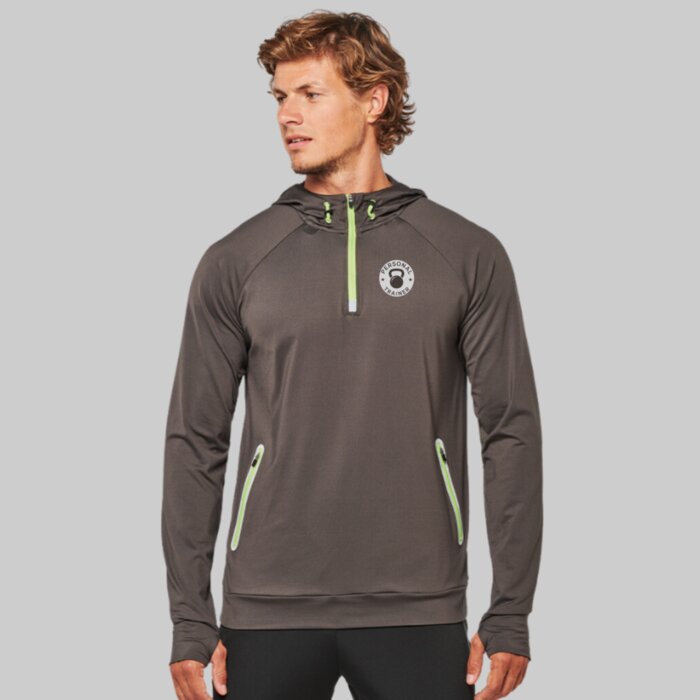 Slim Fit Technical Performance 1/4 Zip Gym Hoodie Thumbnail