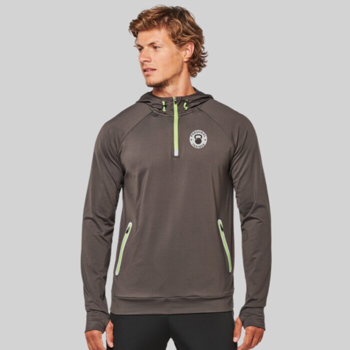 Slim Fit Technical Performance 1/4 Zip Gym Hoodie Thumbnail