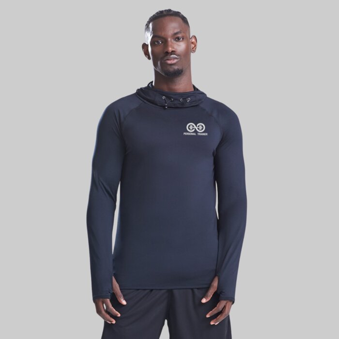 Slim Fit Cowl Neck Performance Gym Hoodie Thumbnail