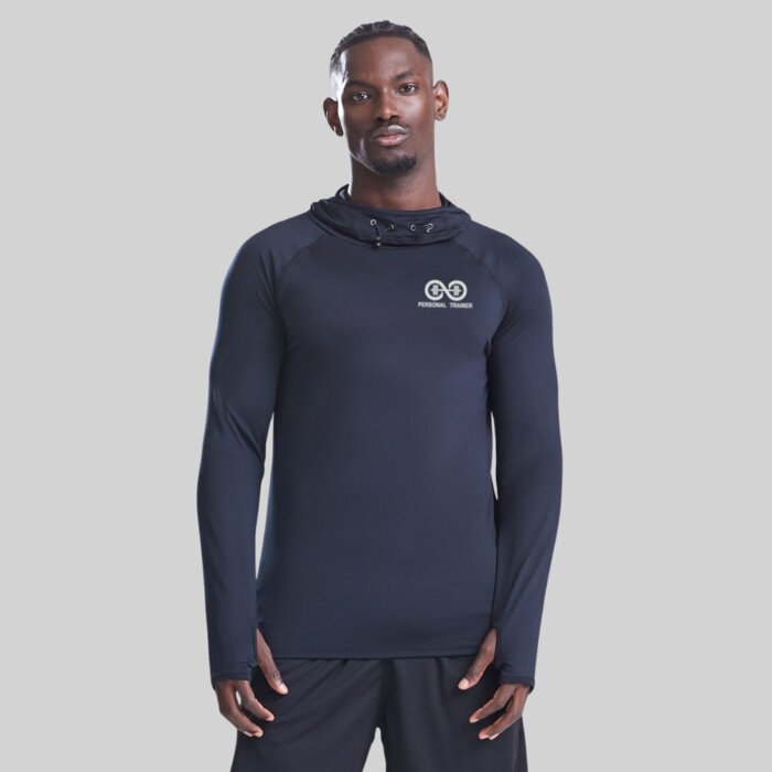 Slim Fit Cowl Neck Performance Gym Hoodie Thumbnail