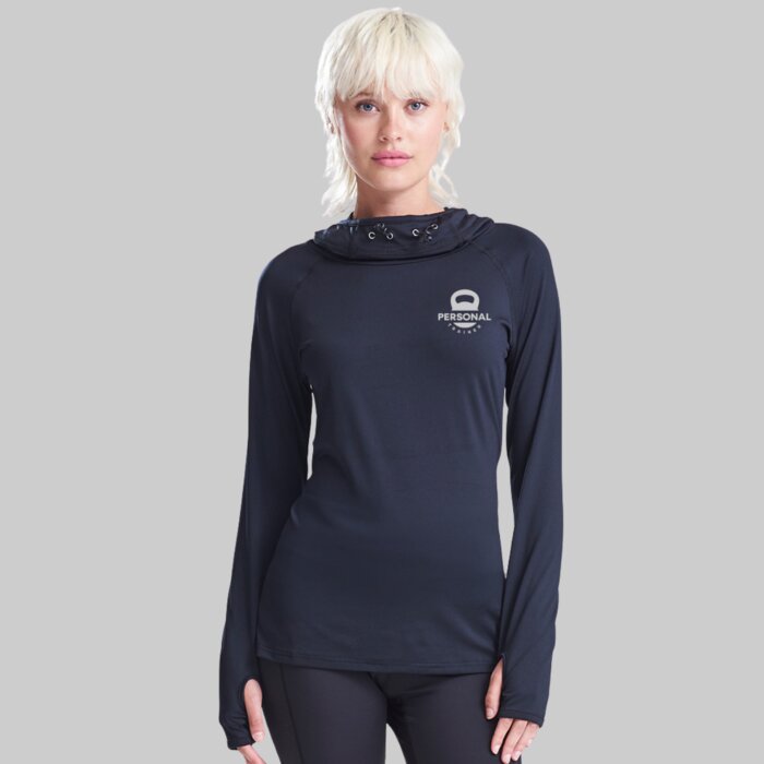 Women’s Slim Fit Cowl Neck Performance Gym Hoodie Thumbnail