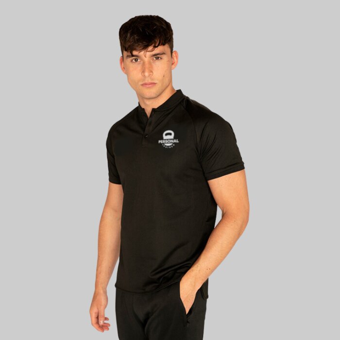 Collarless Technical Performance Gym Polo Shirt Thumbnail