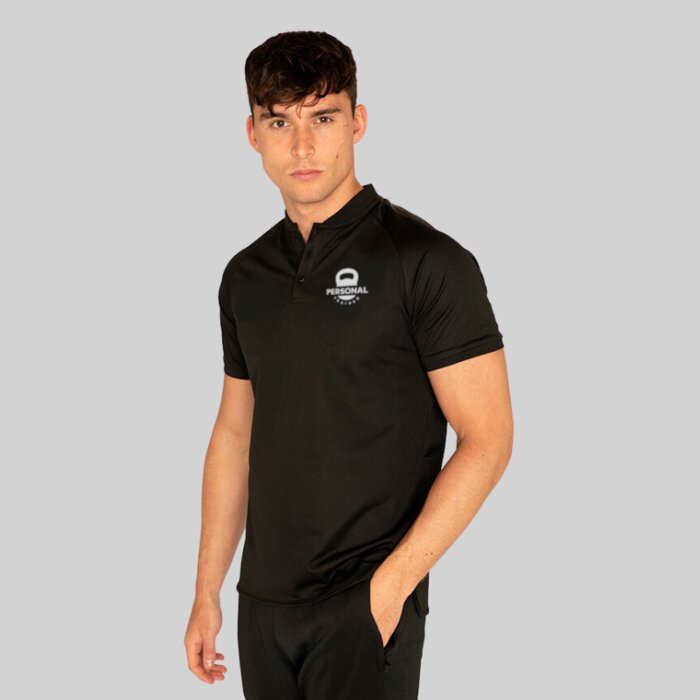 Collarless Technical Performance Gym Polo Shirt Thumbnail