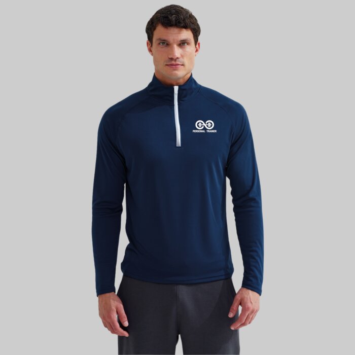 Slim Fit 1/4 Zip Performance Gym Top - Lightweight Thumbnail