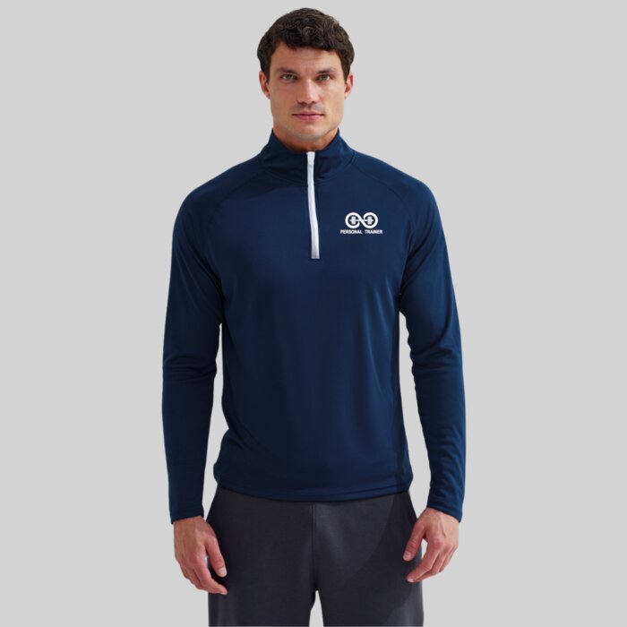 Slim Fit 1/4 Zip Performance Gym Top - Lightweight Thumbnail
