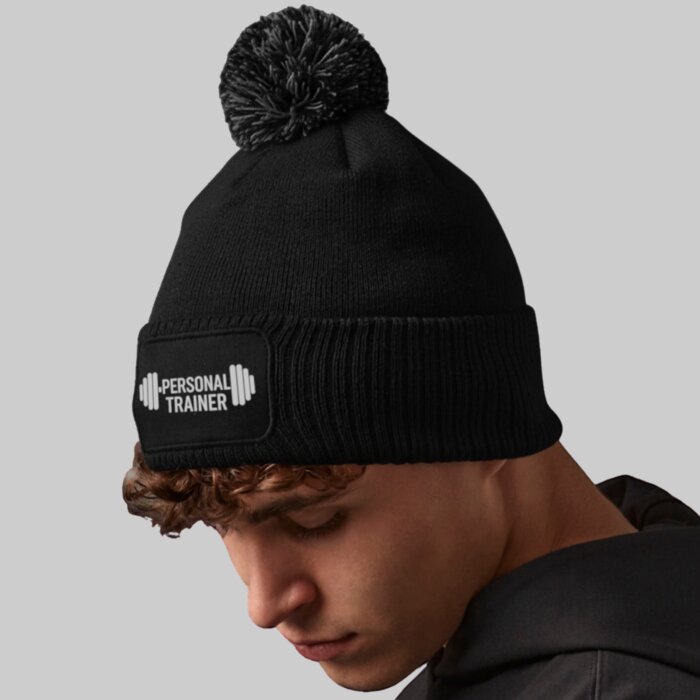 Pom Pom Beanie with Custom Panel Thumbnail