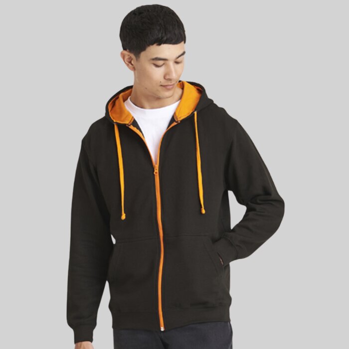 Zipped Contrast Hoodie Thumbnail
