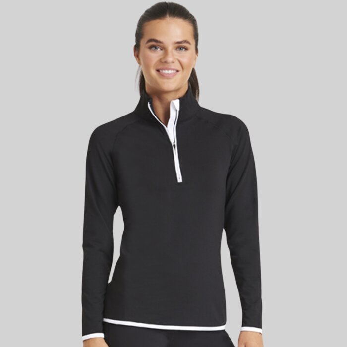 Ladies Slim Fit 1/2 Zip Sweatshirt - Performance Fabric Thumbnail