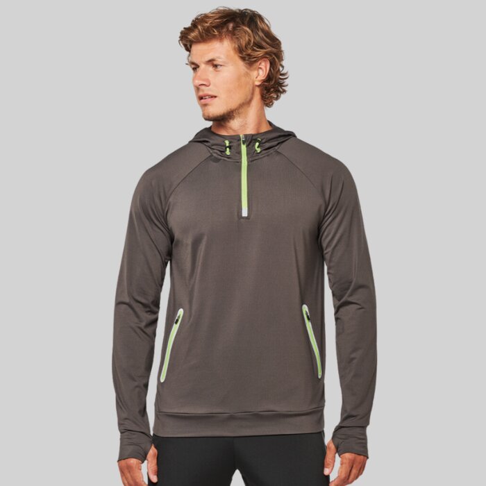 Zipped Neck Fitted Hoodie Thumbnail