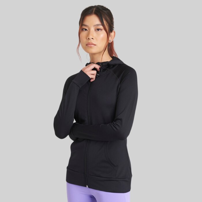 Ladies Performance Slim Fit Contrast Zipped Hoodie  Thumbnail