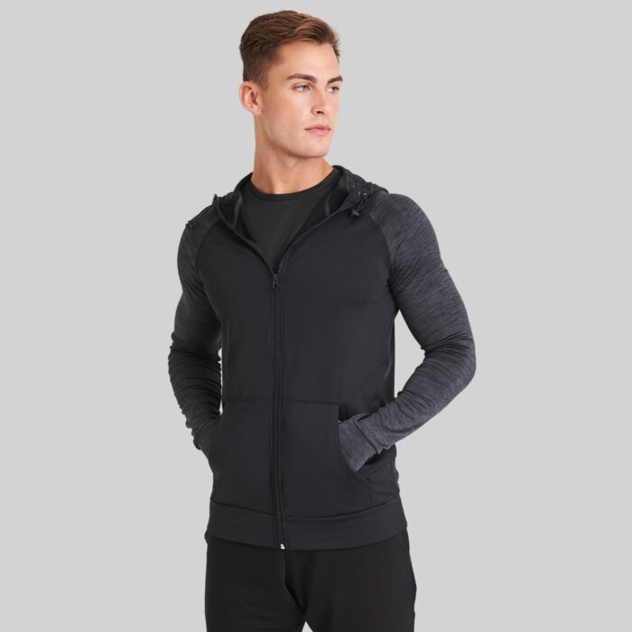 Performance Slim Fit Contrast Zipped Hoodie  Thumbnail