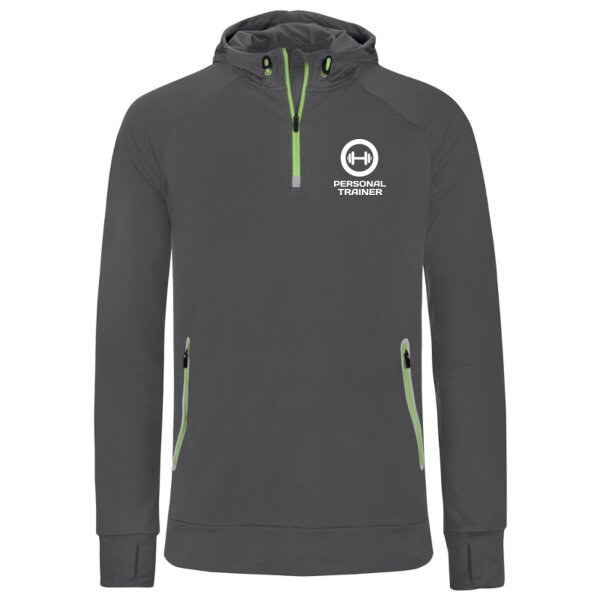 Personal Trainer - Zipped Neck Fitted Hoodie Thumbnail