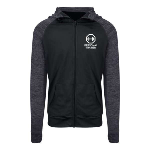 Personal Trainer - Performance Slim Fit Contrast Zipped Hoodie  Thumbnail