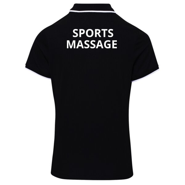 Sports Massage - Ladies Contrast Neck and Collar Fitted Polo Shirt - Performance Fabric Thumbnail