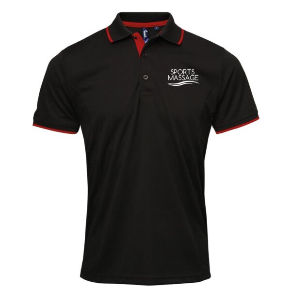 Sports Massage - Contrast Neck and Collar Polo Shirt - Performance Fabric Thumbnail