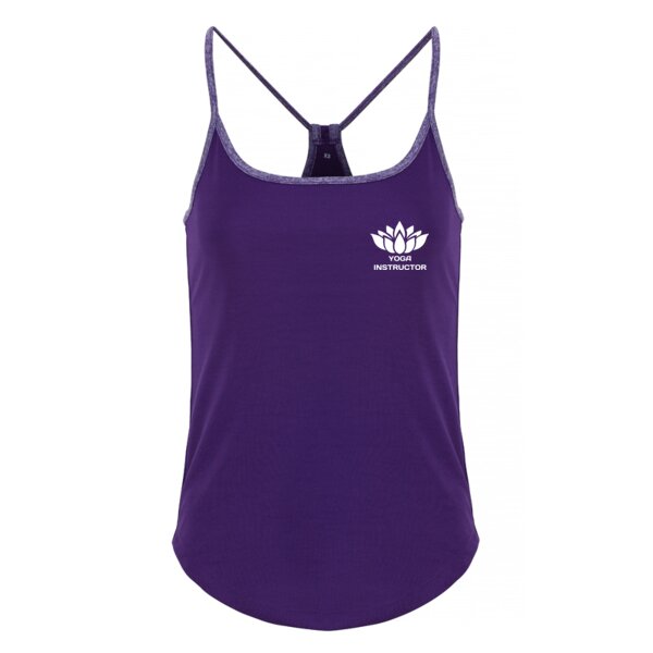 Yoga Instructor - Ladies Contrast Strap Racer Back Vest - Performance Fabric Thumbnail