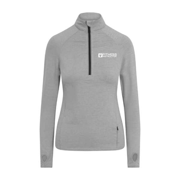 Fitness Instructor - Ladies Slim Fit Flexi 1/2 Zip Sweatshirt with Thumbholes Thumbnail