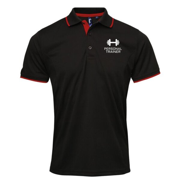 Personal Trainer - Contrast Neck and Collar Polo Shirt - Performance Fabric Thumbnail