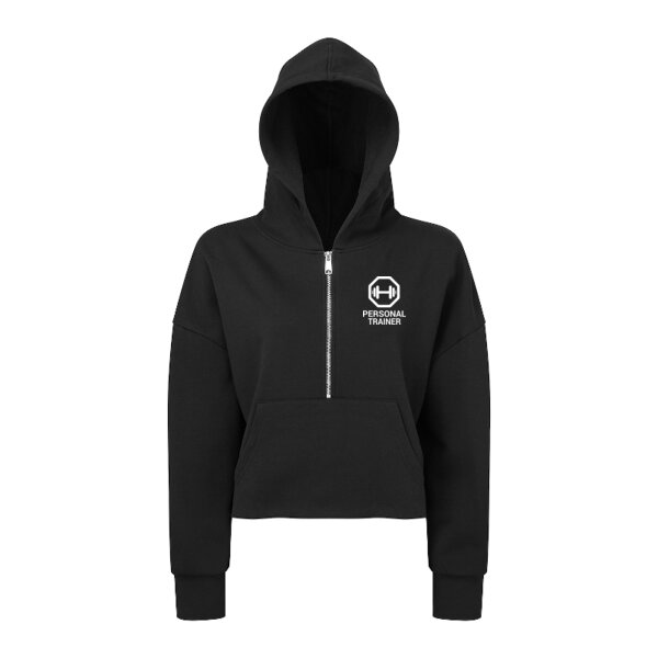 Personal Trainer - Ladies Oversized Cropped 1/2 Zipped Hoodie Thumbnail