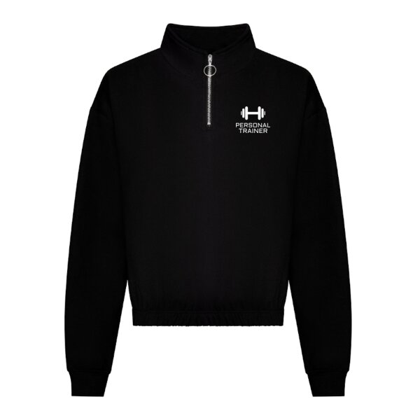 Personal Trainer - Ladies Cropped 1/4 Zip Sweatshirt Thumbnail