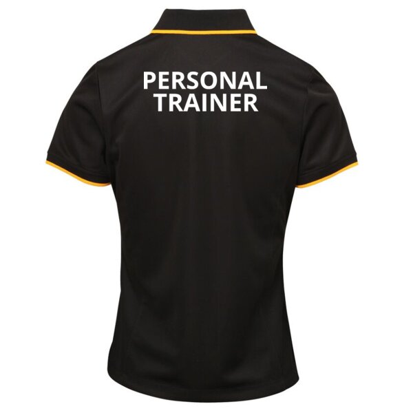 Personal Trainer - Ladies Contrast Neck and Collar Fitted Polo Shirt - Performance Fabric Thumbnail