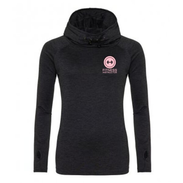 Fitness Instructor - Ladies Cowl Neck Fitted Hoodie Thumbnail