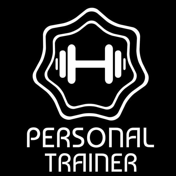 Personal Trainer logo - Dumbell inside wavy star with text underneath Thumbnail