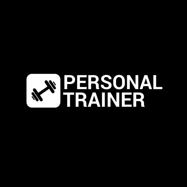 Personal Trainer Logo - Rotated Dumbell in rounded square Thumbnail