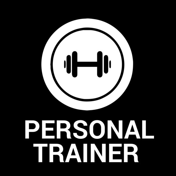 Personal Trainer Logo - Dumbell inside ring design with text underneath Thumbnail