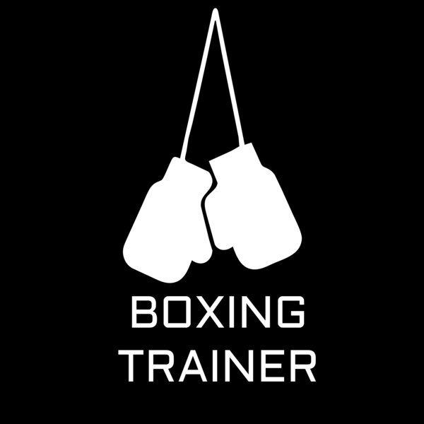 Boxing Trainer Logo - Hanging gloves with text underneath Thumbnail