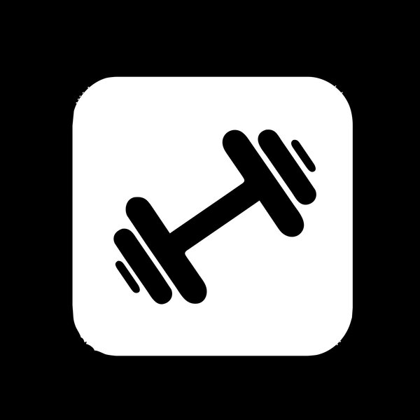 Rotated Dumbell in Rounded Square Thumbnail