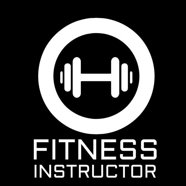 Logo - Dumbell in Thick Ring with Fitness Instructor Text Underneath Thumbnail